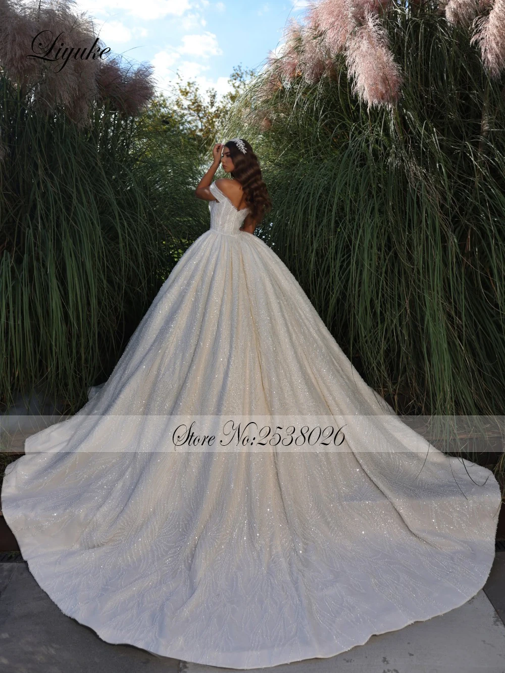 Liyuke Потрясающее бальное платье Свадебное Bling Full Of Luxury Бисероплетение Аппликации