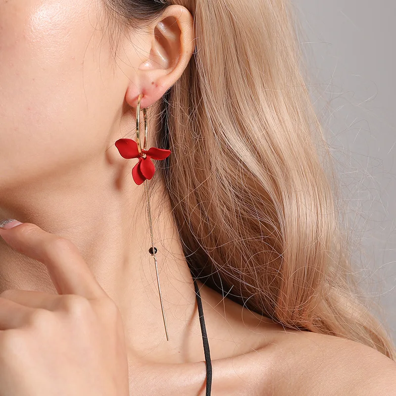 

Womens Earrings Korean Fashion Accessories Asymmetric Earrings Flowers Clouds Bird Fringed Long Earrings Womens Wedding Jewelry