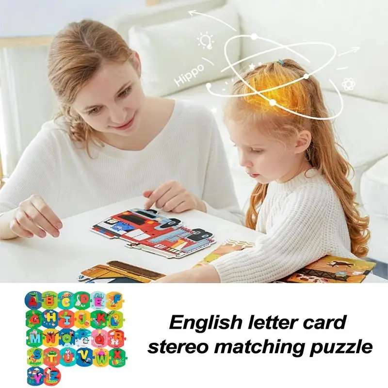 ond zabawki edukacyjne nauka w wieku przedszkolnym kolorowy alfabet dopasowujący gra Montessori puzzle dla dzieci