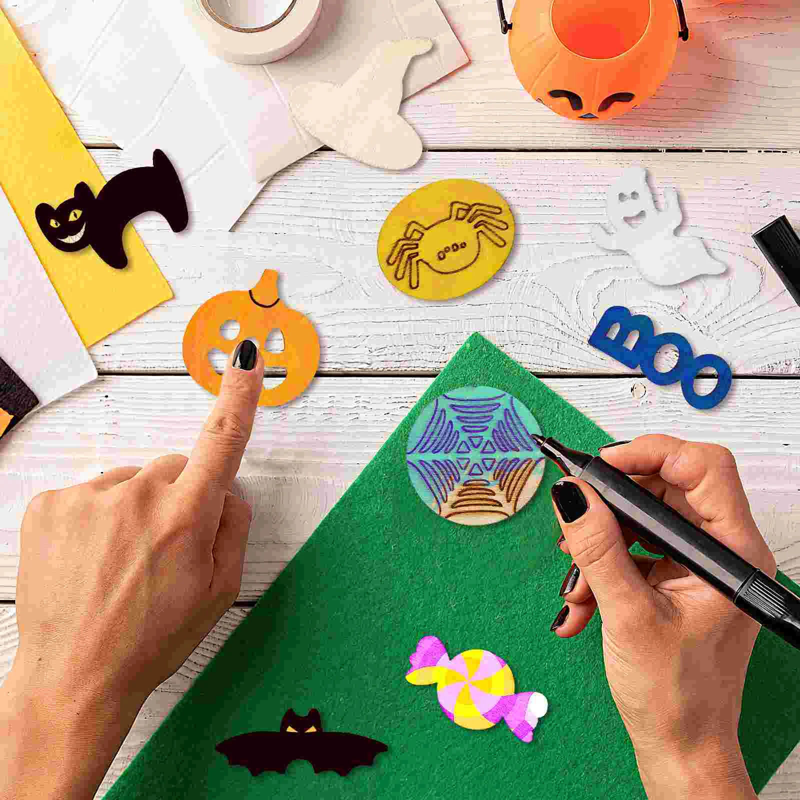 Ciieeo Хэллоуин искусственная кожа Незаконченный призрак тыква паук вырезы летучая