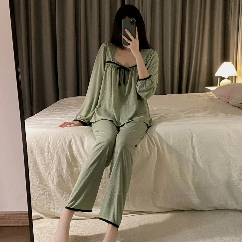 Пижама для женщин повседневная Милая шикарная Домашняя одежда со вставками и