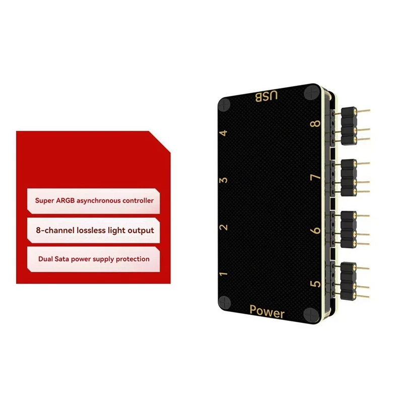Signalrgb Openrgb Универсальный 8-портовый 5 В 3-контактный ARGB асинхронный
