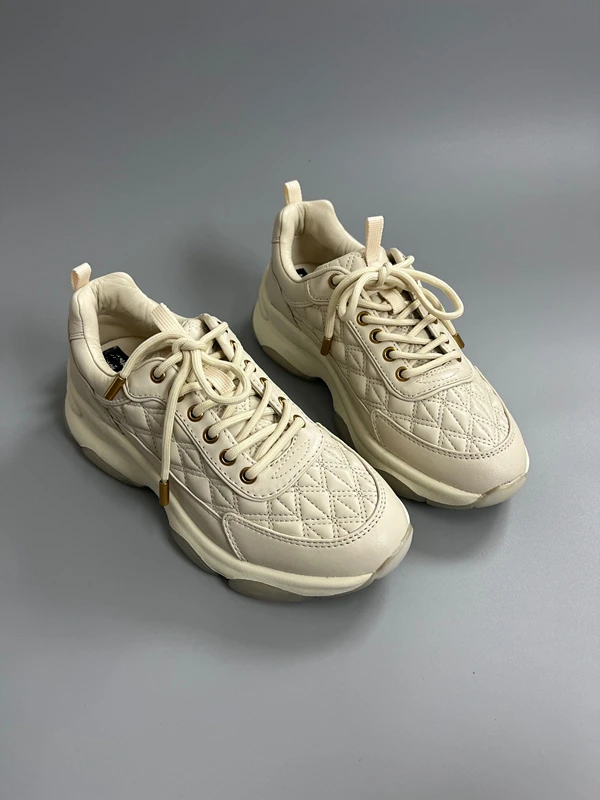 Withered Spring New Fashion Women's Shoes Leisure Genuine Leather Sports Shoes Round Toe Thick Bottom Dad's Sneaker Shoes