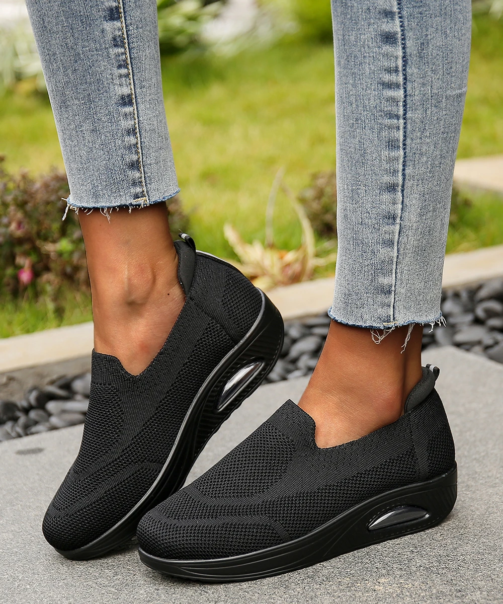 Women Sneakers Slip-On Spring Summer Cushioning Sports Shoes for Female Wine Red Comfortable Women's Loafers Flats Women Shoes