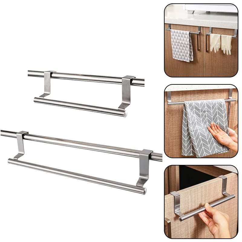 Серебряная Вешалка Для Полотенец Из Нержавеющей Стали Ванной Комнаты И Кухни