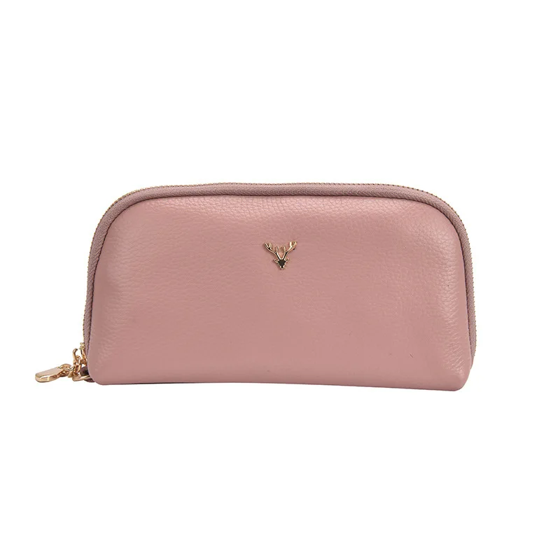 2023 New Fashion Women's  Genuine Leather Wallet Medium Length Cowhide Female Zipper Purses Simple Storage Bag Gifts for Women