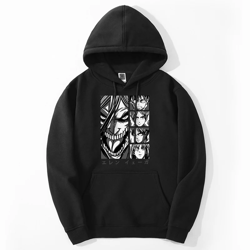 

Attack On Titan Hoodie Men Hooded Sweatshirts Anime Shingeki No Kyojin Hoodie Loose Harajuku Hip Hop Streetwear Sudaderas