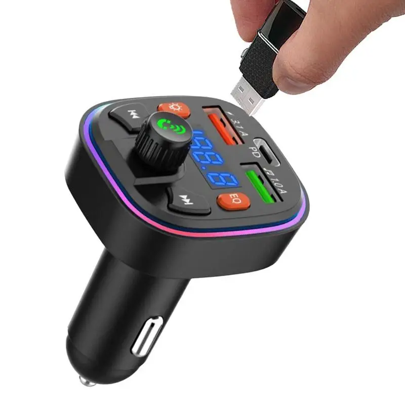 

Адаптер с Bluetooth для автомобиля, FM-трансмиттер с функцией быстрой зарядки