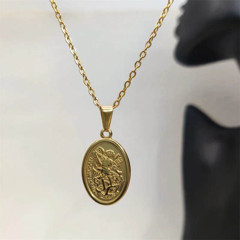 Модное винтажное ожерелье из нержавеющей стали без выцветания подвески для