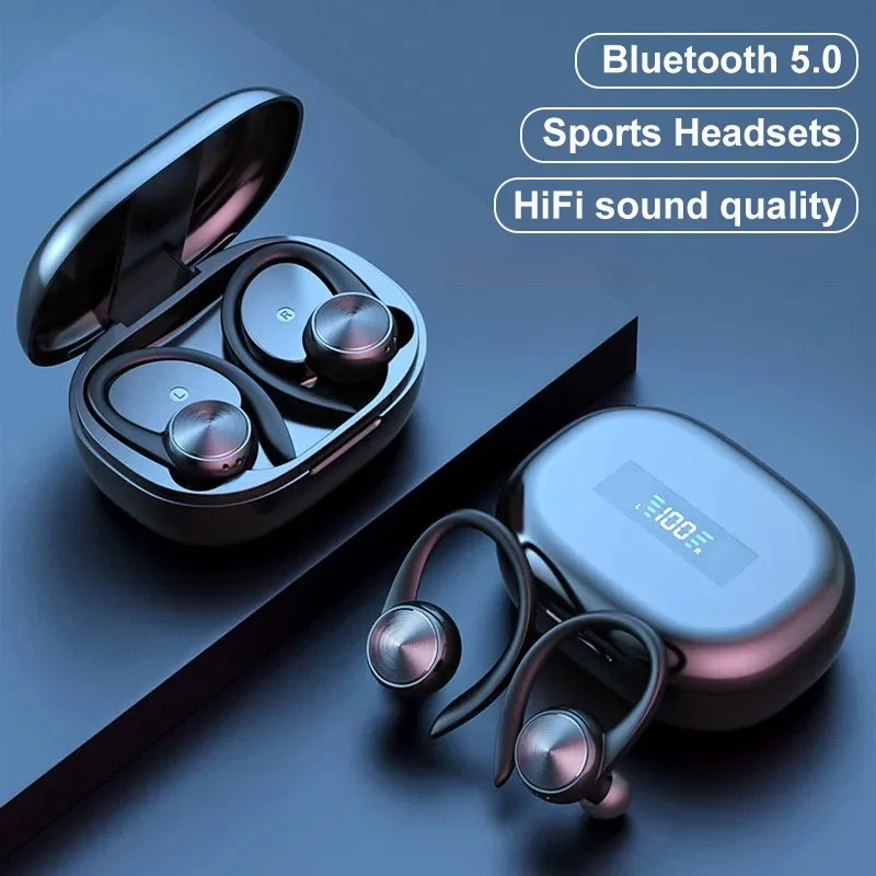 

2022 беспроводные наушники-вкладыши с крючком, наушники Bluetooth TWS, гарнитура с шумоподавлением, спортивные водонепроницаемые наушники с микроф...