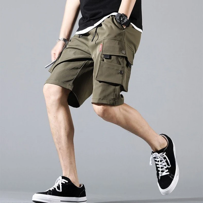 

NEW IN Hot Men's Military Cargo Shorts Solid Multi Pocket Casual Fitness Loose Work Pants Summer Male Tactical Shorts Jogger
