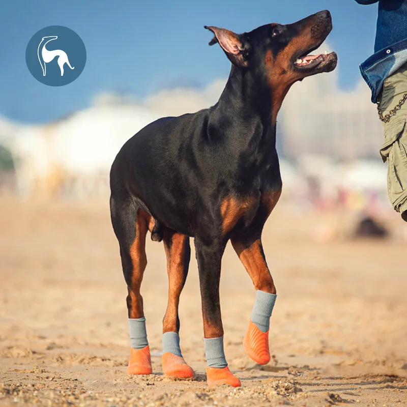 

4PCS/Set Dog Paw Protecto Boots Waterproof Rain Winter Pet Snow Shoes Puppy Sock Shoes with Antislip Soft Hiking and Running