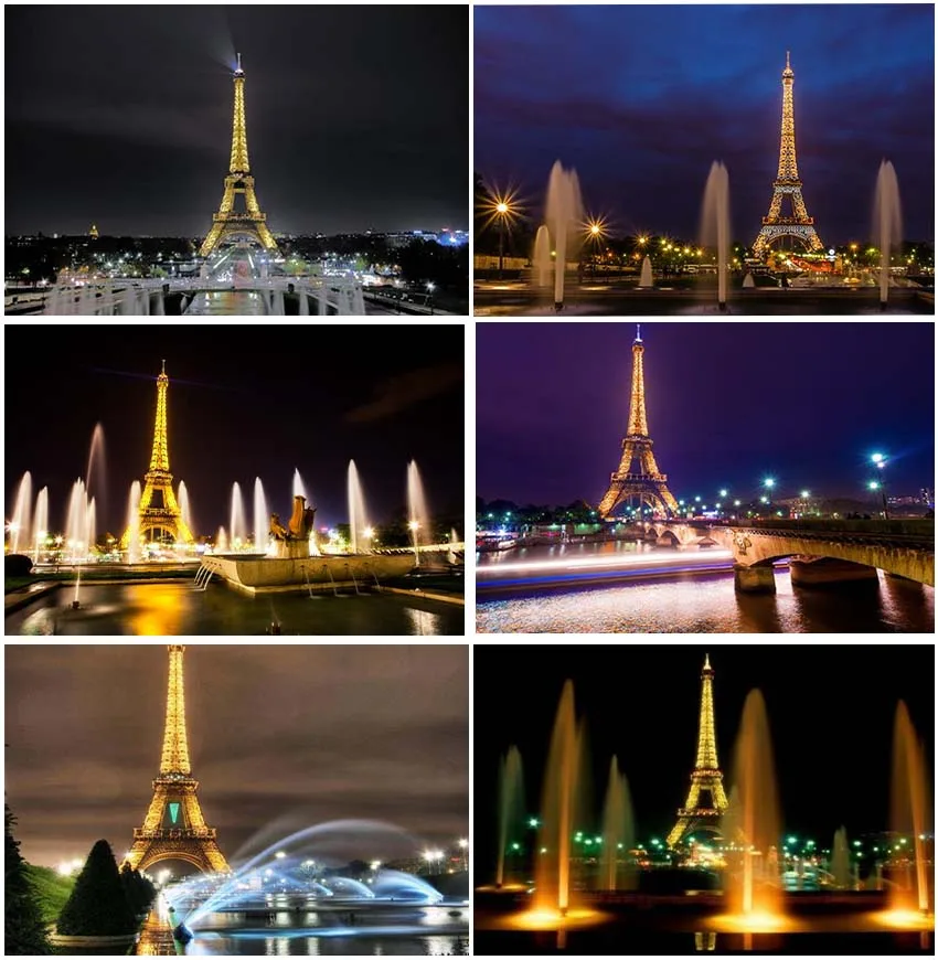 

Фон для фотосъемки с изображением Парижа Эйфелевой башни города ночи для свадебной вечеринки