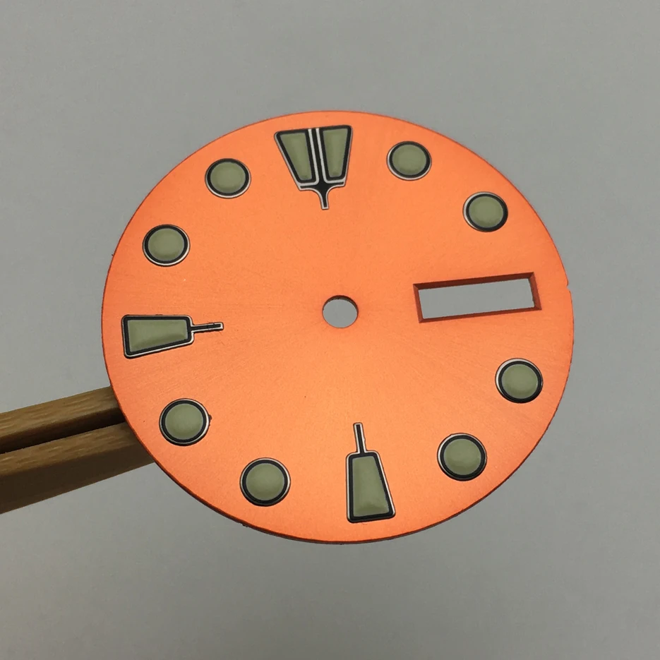 No Logo 28.5mm Watch Dial Replacement, Modified Dial, Double Calendar, Luminous Face, for NH36A Movement DC2-1 Watch Accessories