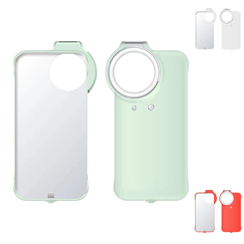 

Fill Light Mobile Phone Case,Compatible For Iphone12 /12 Pro Phone Case Fill Light Phone Cover Circle LED Light