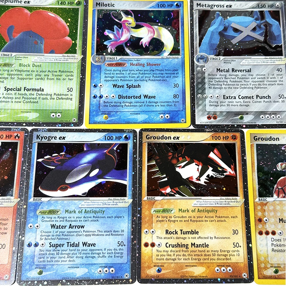 Фото Коллекционные карты PKM Hidden Legends (HL) Foil DIY Proxy для игры PTCG: Койгр, Метагрос, Найнтейлс, Вайплам, Граудон, Милотик — игрушка-подарок №3