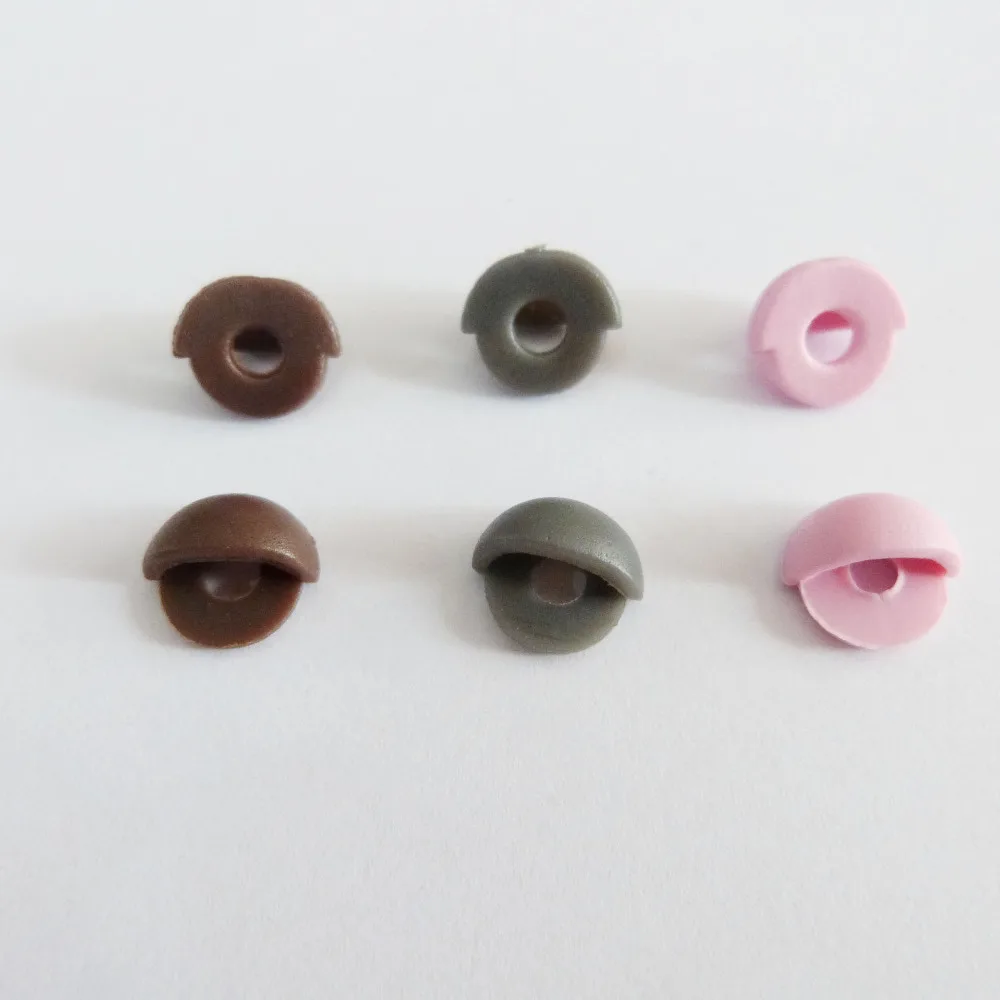 60 sztuk/partia pasuje do 10mm okrągłe ochronne oczy majsterkowania ustalenia dla lalek-różowy/szary/brązowy-opcja