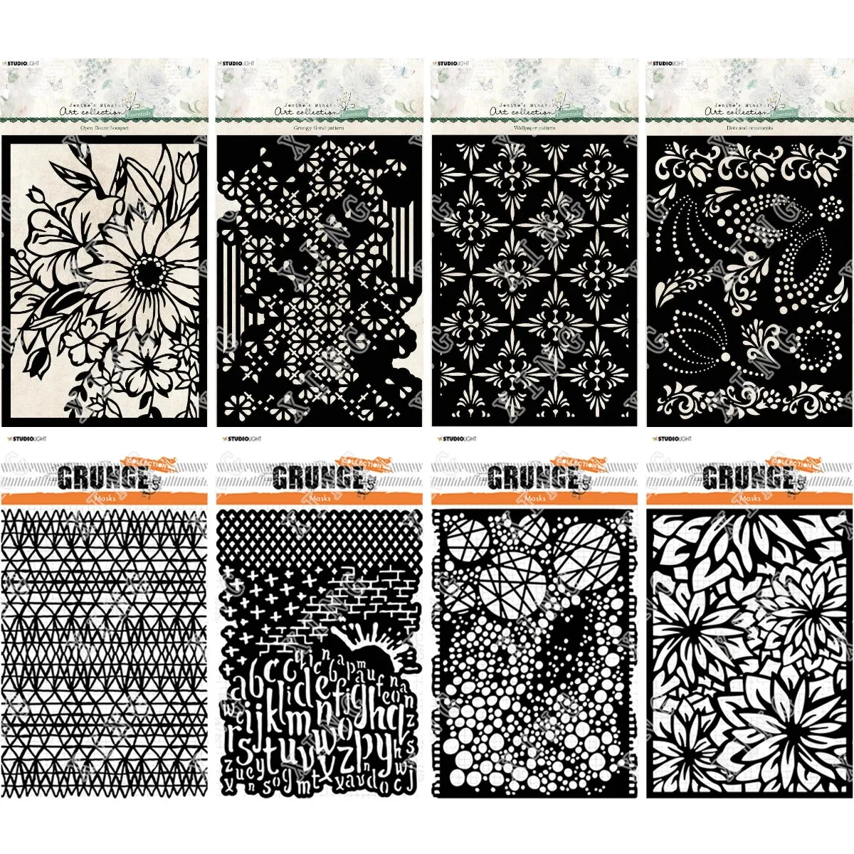 

2022 Grungy Floral Macrame Letters Circles Wallpaper Dots and Ornaments Stencil Diy Scrapbooking Card Diary Paper Coloring Molds