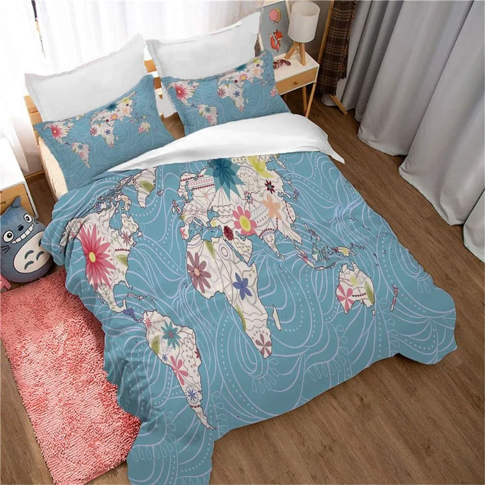 

Map Element Correlation Pattern Multiple Color Duvet Cover Set Bed Pillowcases Multi Size