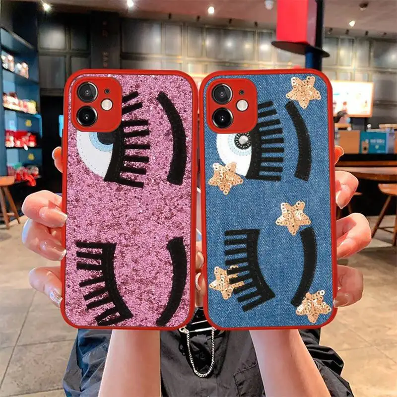 Hot Ferragnies Eyes Chiara Phone Case for iPhone 14 11 12 13 Mini Pro Max 8 7 Plus X XR XS MAX Translucent Matte Cover