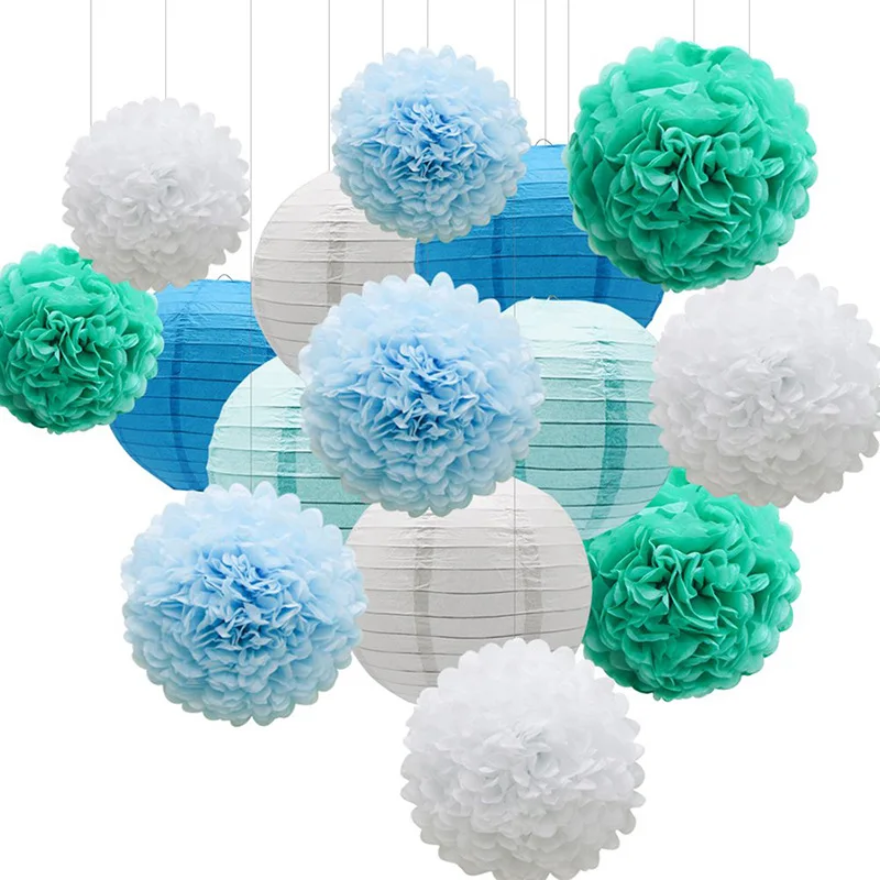 10cm 15cm 20cm 25cm 30cm 35cm 40cm Chinese Paper Lanterns Lampion Tissue Paper Flower Balls Wedding Baby Shower Party Decoration images - 6