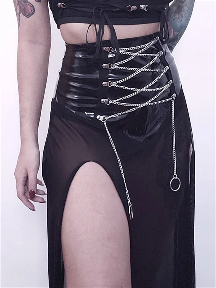 

2023 New Vintage Black Velvet Split Skirt Aesthetic Sexy High Waist Bow Bodycon Long Skirt Elegant E Girl Punk Partywear Clothes