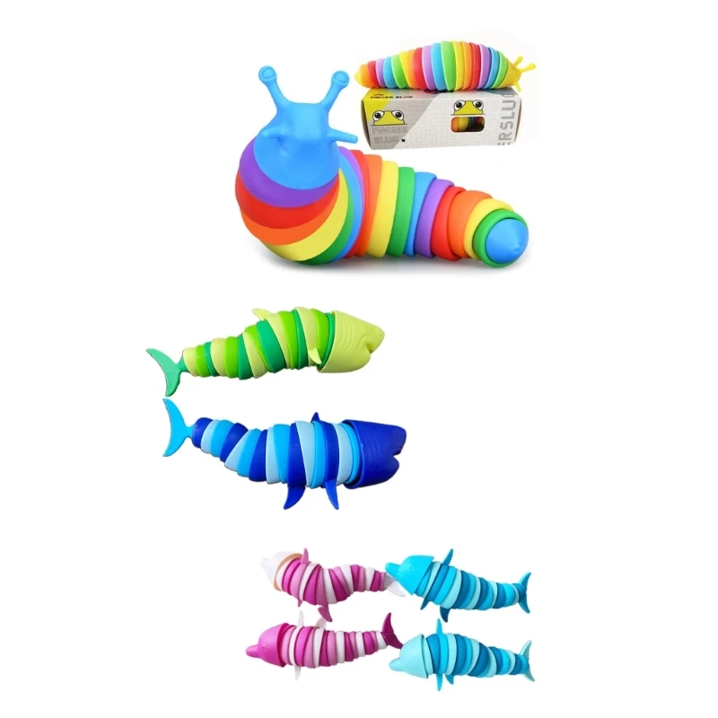 

Caterpillar-Figurines Slug Worm Shark DolphinToy Sensory Toy for Children