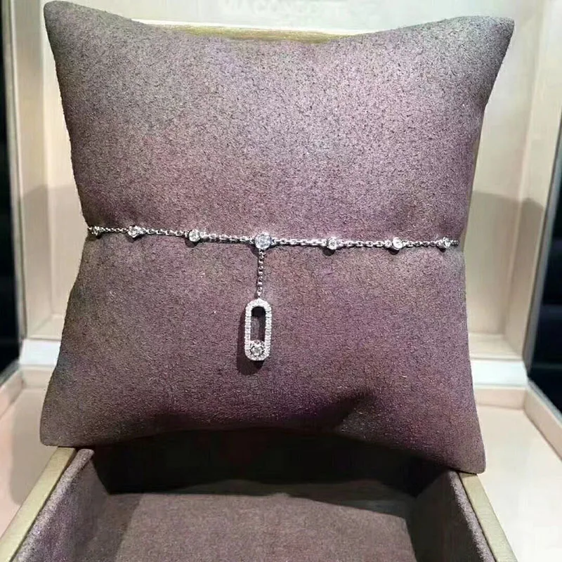 

French Golden Classic Fashion Luxury Brand Jewelry 925 Sterling Silver Move Uno anklet for Women Couple Gift