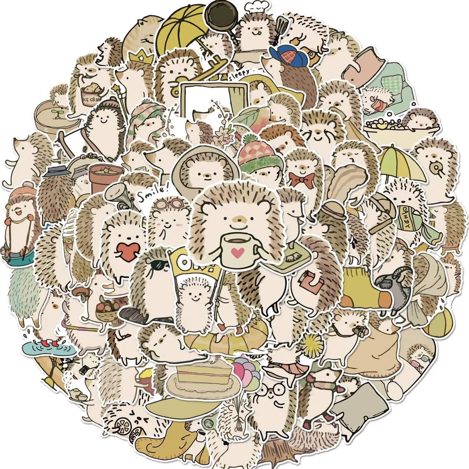 

Набор наклеек с ежиком, бумага