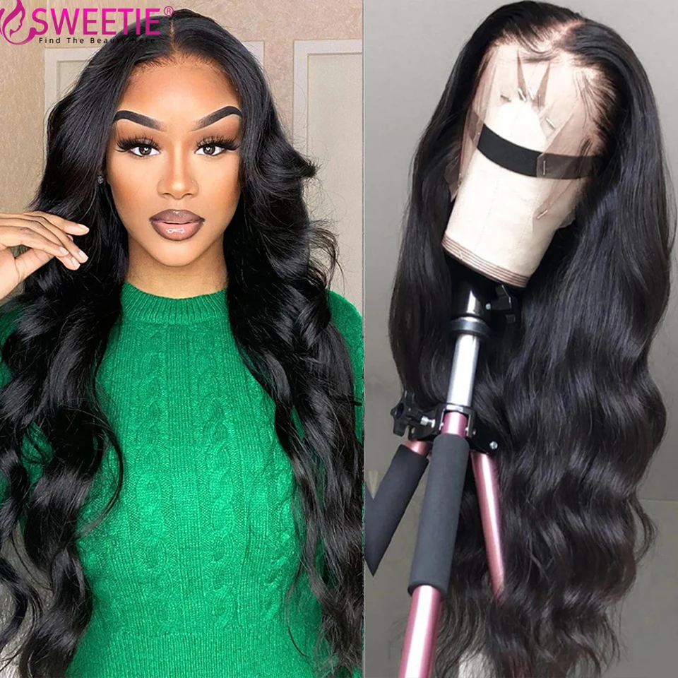 Transparent Lace Frontal Wig Body Wave 13X4 Lace Front Human Hair Wigs Pre Plucked Brazilian Remy Hair 4x4 Lace Closure Wig