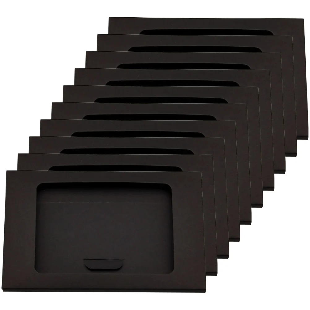 

10 Pcs Window Envelope Box Paper Cases Postcard Wrapping Bags Vellum Envelopes Packing Storage Container Open The