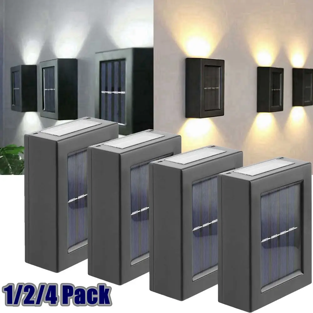 

LED Solar Wall Lamp Smart Outdoor Garden Decoration LED Light Waterproof Security Fence Patio Gardening Light Stairs Lighting