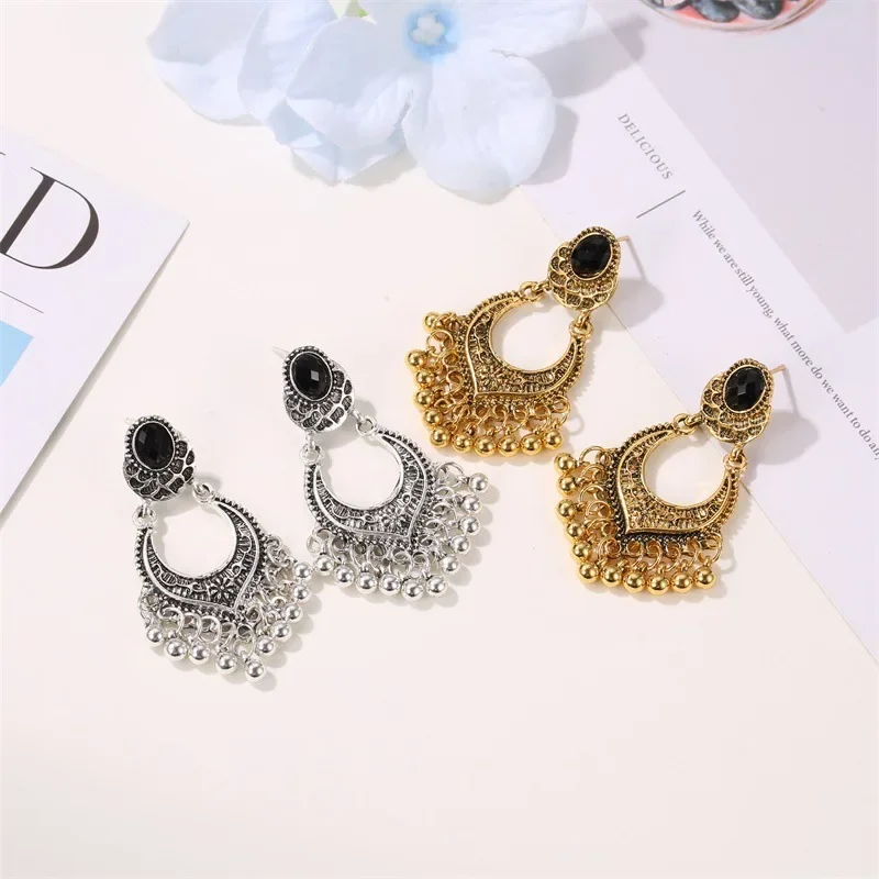 Металлические винтажные серьги с кисточками модные украшения 2024 индийские