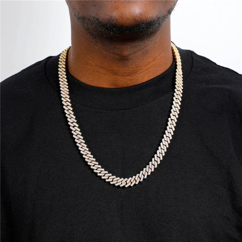 

10MM Cuban Chain Necklace With Spring Clasp Gold Plated Micro Pave Iced Out Cubic Zirconia Hip Hop Fashion Jewelry