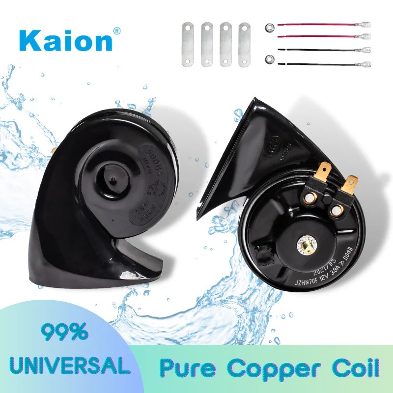 

KAION Универсальный 12 В 130 дБ супер громкий водонепроницаемый автомобиль Улитка воздушный Грузовик Мотоцикл гудок двухцветный