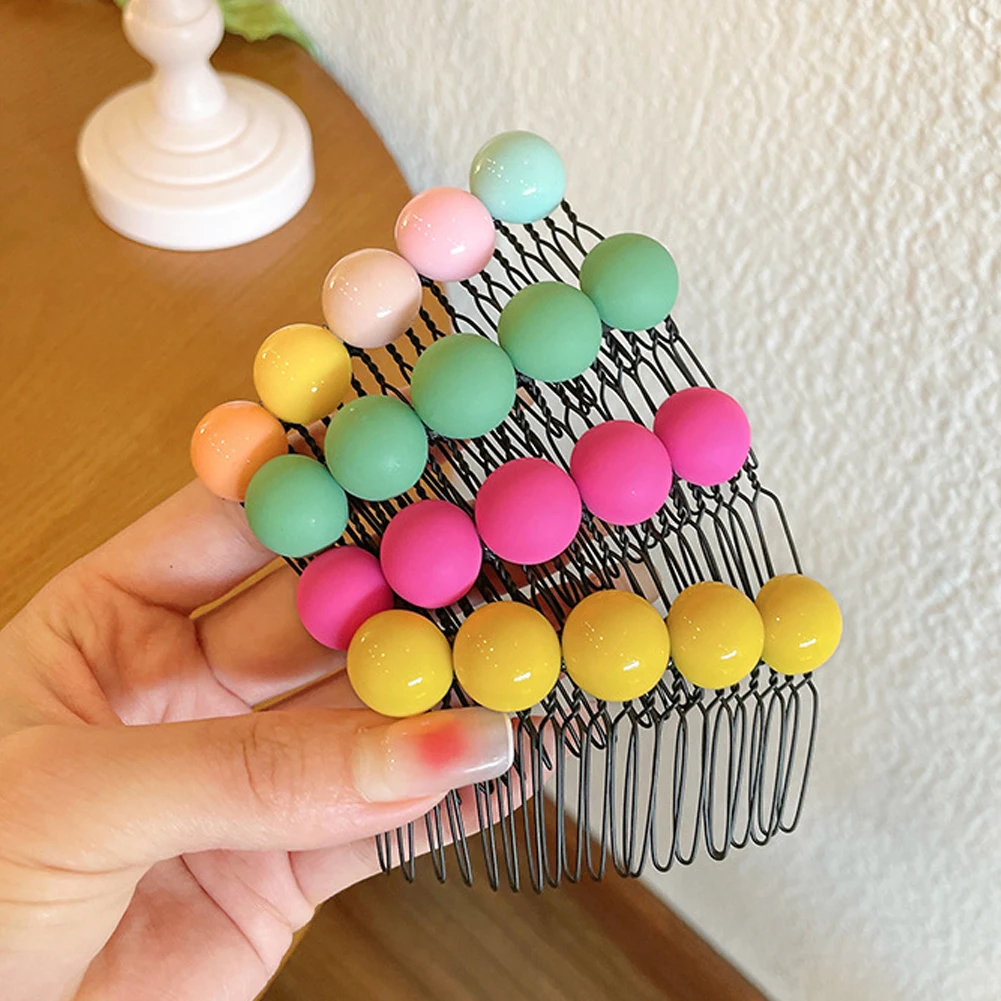 

1Pcs New Children Cute Colors Round Ball Hair Combs Hairpins Girls Lovely Sweet Hairpins Kids Fashion Hair Accessories Hair Clip