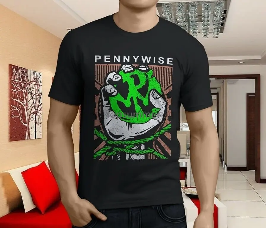 

New Popular Pennywise All Or Nothing Rock Band Mens Black T-Shirt Size S-3Xl