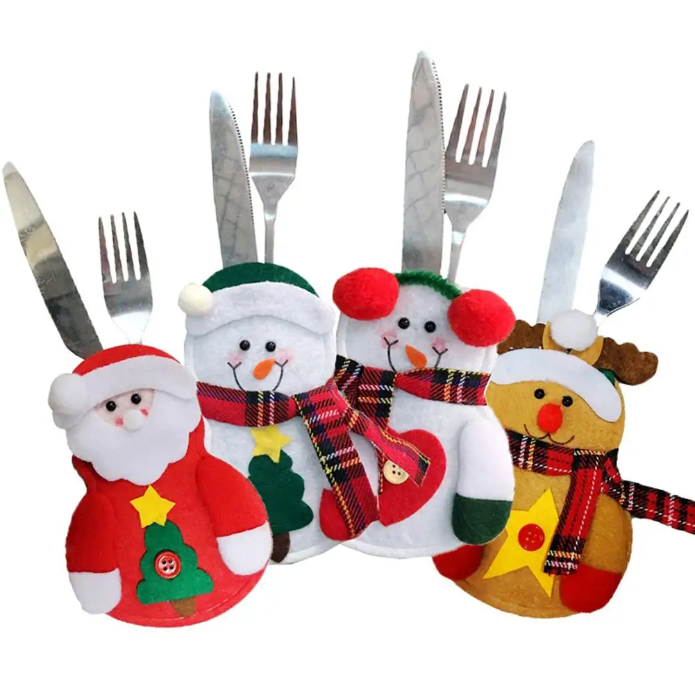 

12pcs Table Cutlery Holder Xmas Knife and Fork Bag Decoration Personality Popular Originality for Home Utensil Pouch Party Gift