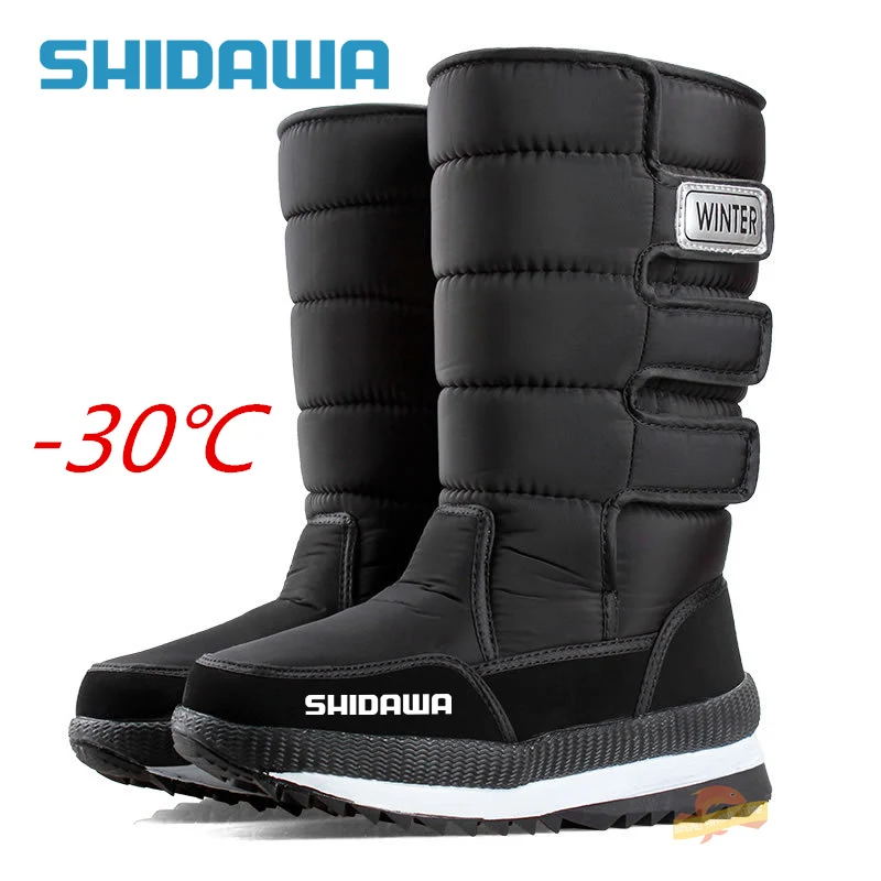 Купи New Men's Winter Waterproof Fishing Boots High Help Thick Soled Non-slip Plush Warm Snow Boots Men's Outdoor Hiking Shoes 39-47 за 1,899 рублей в магазине AliExpress