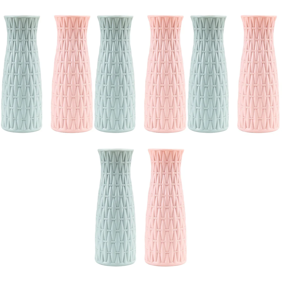 

8 PCS Rustic Style Dining Table Bookshelf Farmhouse Coffee Table Imitation rattan vase Dried Flower Vase