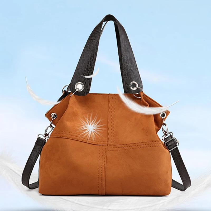 

Fashion Women Shoulder Bag Large Capacity Tote Soft PU Leather Crossbody Bag Solid Color Ladies Top-handle Bags