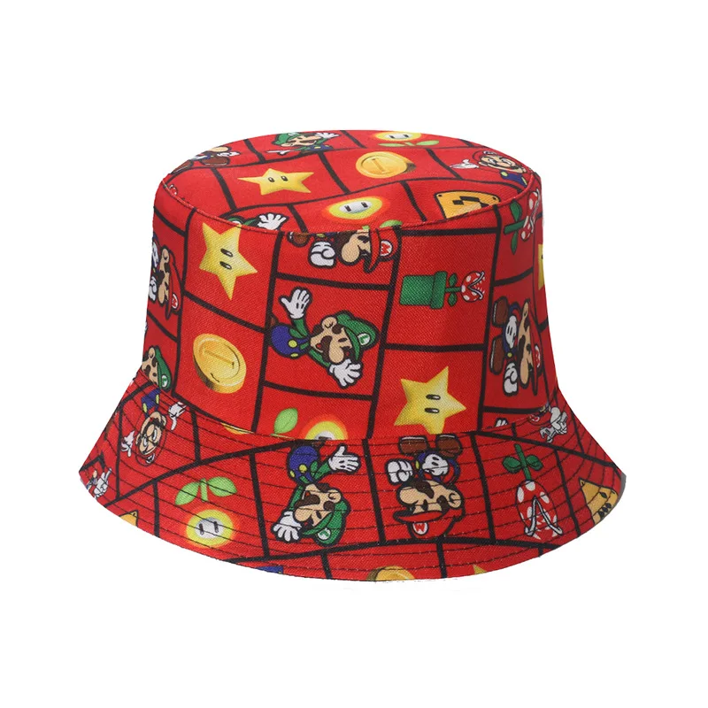 Панама в стиле Super Mario с рисунком из аниме модная шапка рыбака мультяшным принтом