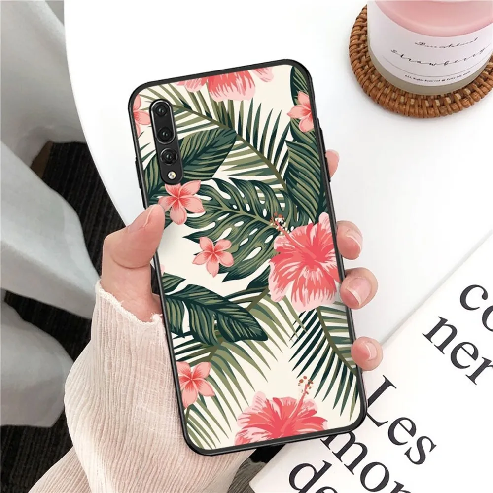 Чехол для телефона с пальмовыми листьями Huawei P 8 9 10 20 30 40 50 Pro Lite Psmart Honor lite 70 Mate 20lite
