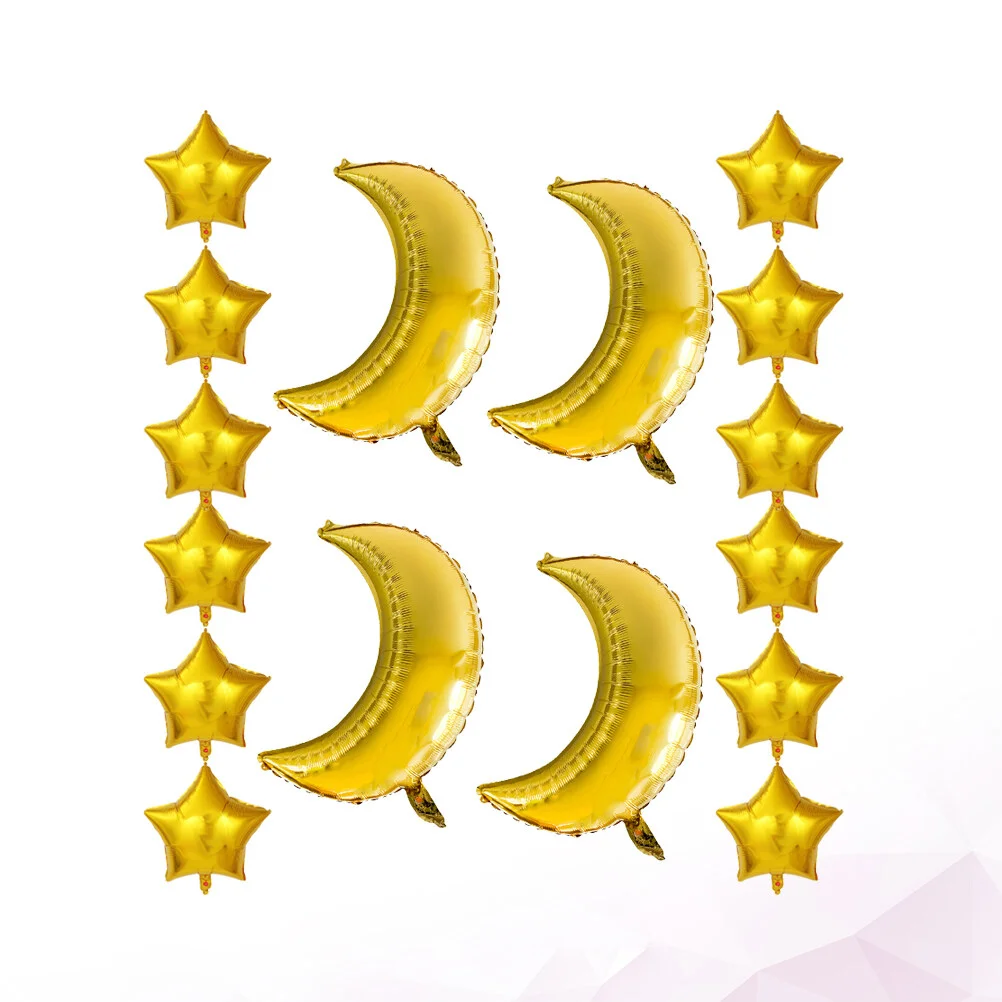 

16pcs Moon and Star Balloon Fuuny Party Balloons Decorative Balloon Party Favors Supplies for Festival Holiday Children Birthday