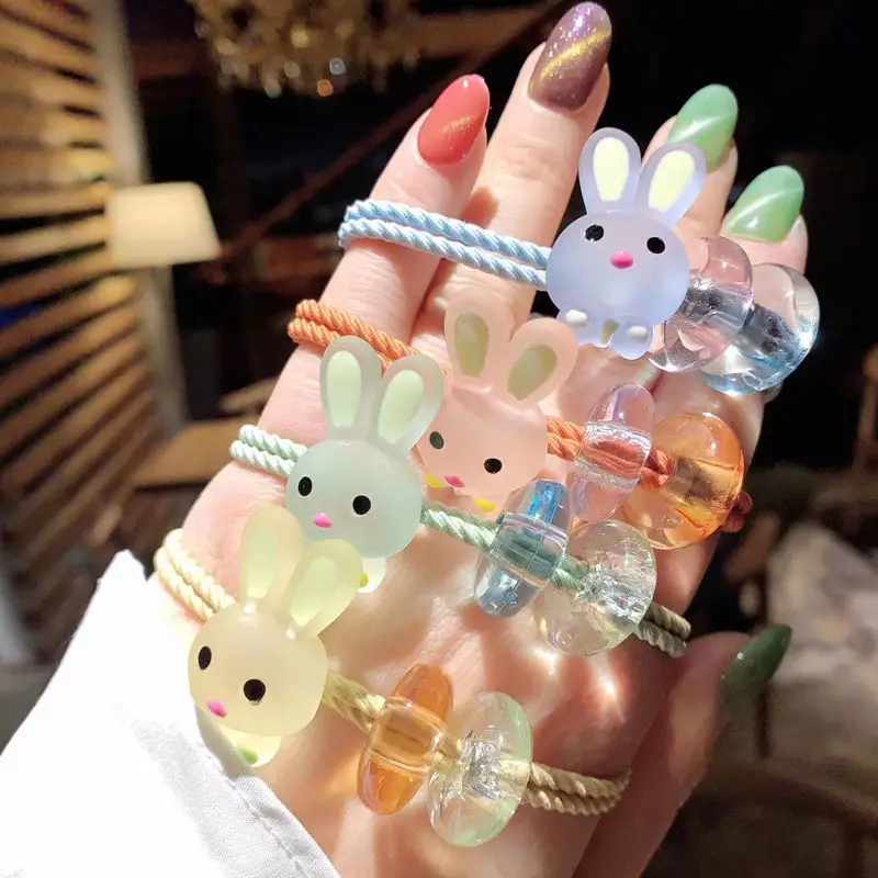

Cute Fashion Rabbit Leather Rope Female Headband Net Red Ins Headband Girl Super Fairy Hair Rope Cover Hair Circle
