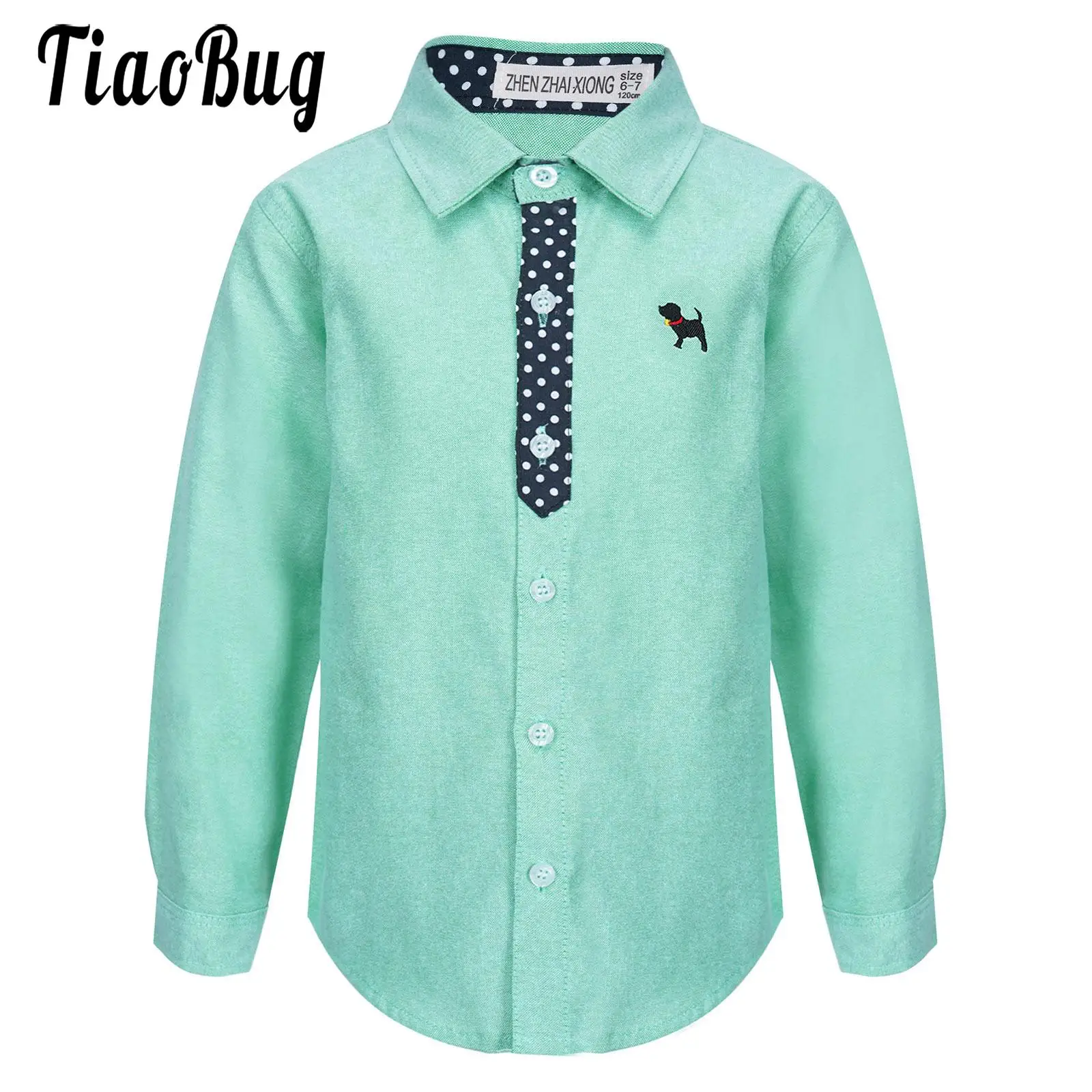 

Kids Boys Long Sleeve Button Down Shirts Striped Print Casual Top Turn-down Collar Dress Shirt Spring Autumn Children 'Clothes