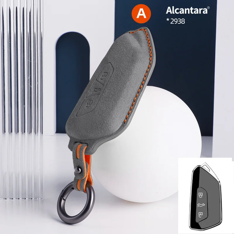 

Аксессуары для автомобильного ключа из алькантары, чехол для ключа, пряжка для Volkswagen Tuang X ID4 ID6 ID3 Talagon Lamando L Golf 8