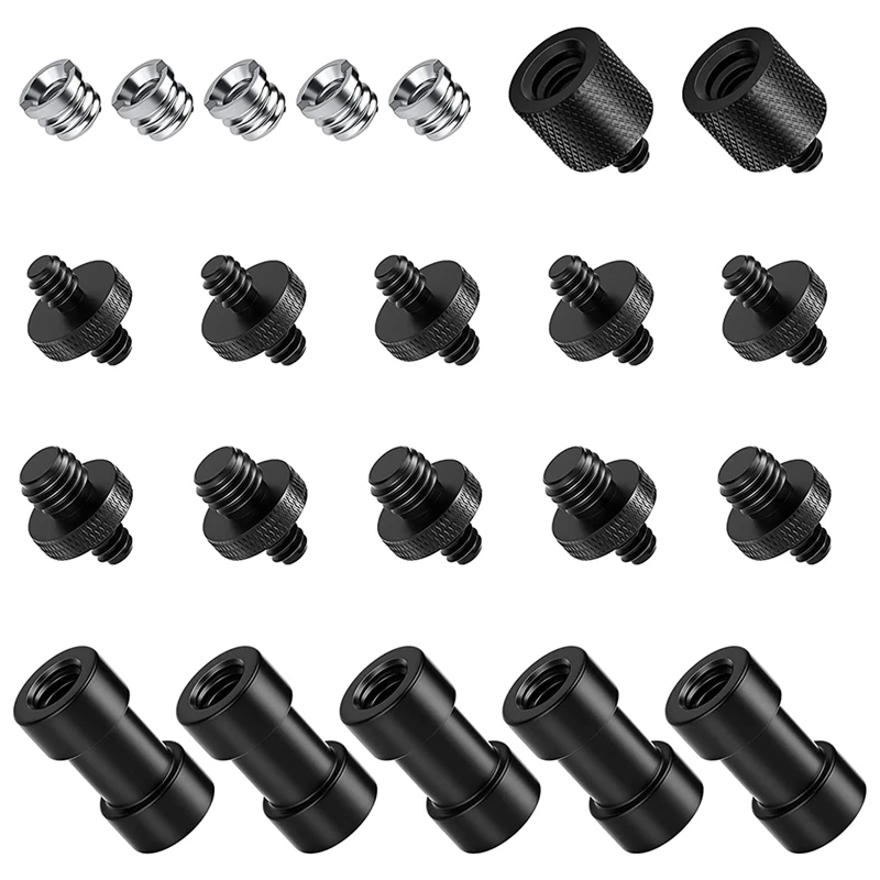 

22Pcs 1/4Inch To 1/4Inch And 1/4Inch To 3/8Inch Camera Tripod Mount Screw Adapter Set For Camera Tripod Monopod Stand
