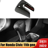 abs carbon fiber car gear shift knob protection cover frame trim interior sticker for honda civic 11th gen 2021 2022 accessories