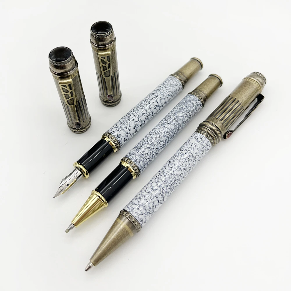 

Limited Edition MB Luxury Fountain Rollerball Ballpoint Pen Granite Pattern Writing Gift Art Sponsor Burgess Stationery Supplies